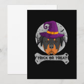 Rottweiler Trick oder Treat Funny Dog Ankündigung (Vorne/Hinten)