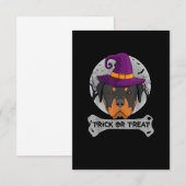 Rottweiler Trick oder Treat Funny Dog RSVP Karte (Vorne/Hinten)