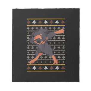 Rottweiler Ugly Sweater Christmas Dog Dab Dance Notizblock
