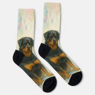 Rottweiler und Alien-Freundschaft Socken