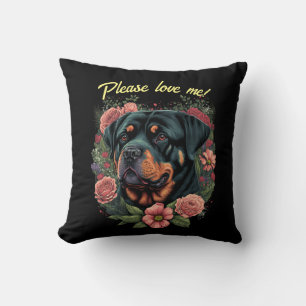Rottweiler und Rose-Drehkissen und benutzerdefinie Kissen