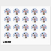 Rottweiler und Snowman Runder Aufkleber (Blatt)