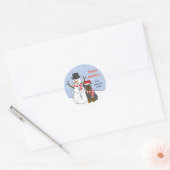 Rottweiler und Snowman Runder Aufkleber (Umschlag)