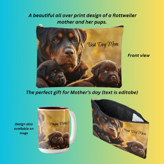 Rottweiler und Welpen, Best Dog Mama Zubehörtasche