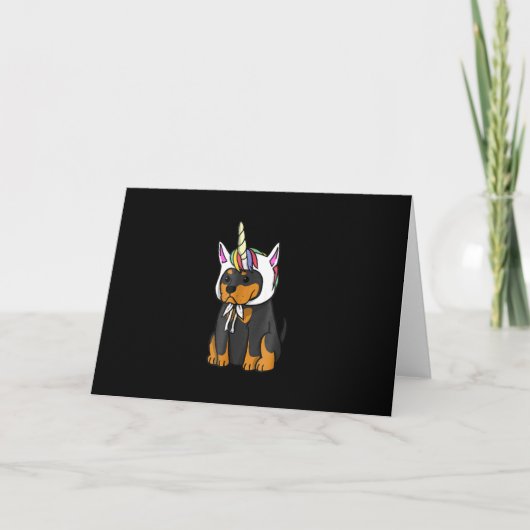 Rottweiler Unicorn Dankeskarte (Vorderseite)