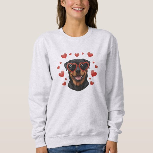 Rottweiler Valentins-Ölgemälde Hundeporträt Sweatshirt (Vorderseite)