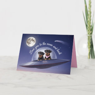 Rottweiler Valentinskarte Feiertagskarte