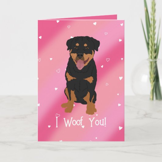 Rottweiler Valentinstag Dankeskarte (Vorderseite)