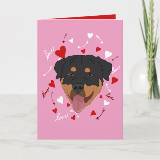Rottweiler Valentinstag Feiertagskarte (Vorderseite)