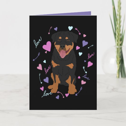 Rottweiler Valentinstag Feiertagskarte (Vorderseite)