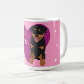 Rottweiler Valentinstag Kaffeetasse (VorderseiteRechts)