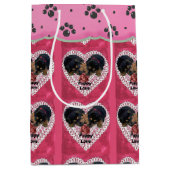 Rottweiler Valentinstag Mittlere Geschenktüte (Vorderseite)