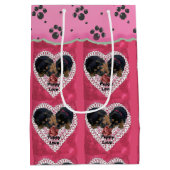 Rottweiler Valentinstag Mittlere Geschenktüte (Rückseite)