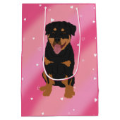 Rottweiler Valentinstag Mittlere Geschenktüte (Rückseite)