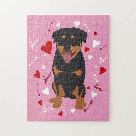 Rottweiler Valentinstag Puzzle (Vertikal)