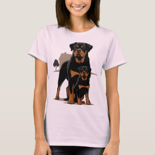 Rottweiler Vater - Schutz - Sohn - Zuhause - Famil T-Shirt