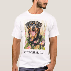 Rottweiler-Vater-T-Shirt – Wasserfarben-Geschenk f T-Shirt