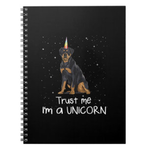 Rottweiler vertraue mir im a Einhornhund Notizblock