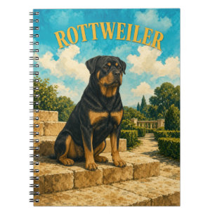Rottweiler, Vintage Wasserfarben-Hundekunst Notizblock