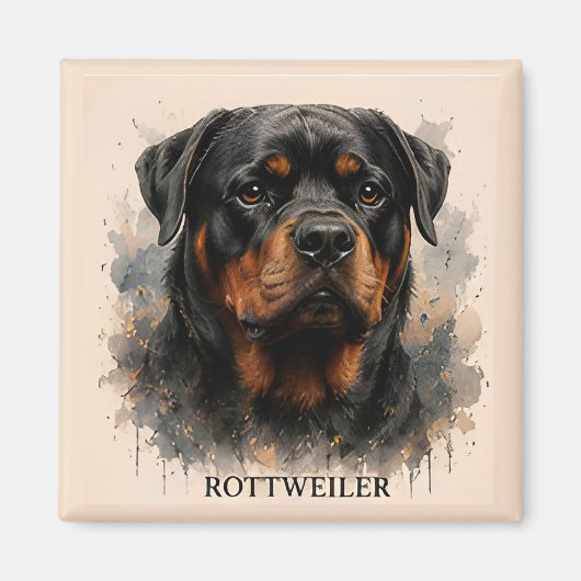 Rottweiler Wachhund Geschenk Magnet (Vorne)