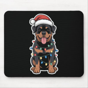 Rottweiler wackelte in Weihnachtslicht Mousepad
