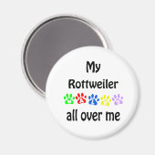 Rottweiler Walks Design Magnet (Vorderseite/Rückseite)