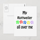 Rottweiler Walks Design Postkarte (Vorne/Hinten)