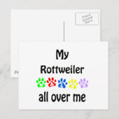 Rottweiler Walks Design Postkarte (Vorne/Hinten)