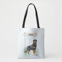 Rottweiler Wasserfarbe Personalisierter Hund
