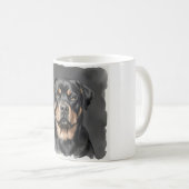 Rottweiler-Wasserfarben-Porträt Kaffeetasse (VorderseiteRechts)