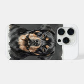 Rottweiler-Wasserfarbenporträt iPhone Hülle (Rückseite (Horizontal))