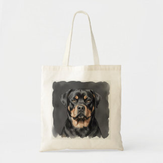 Rottweiler-Wasserfarbenporträt Tragetasche