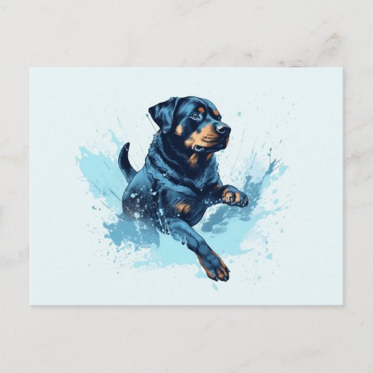 Rottweiler Wassersport Postkarte (Vorderseite)