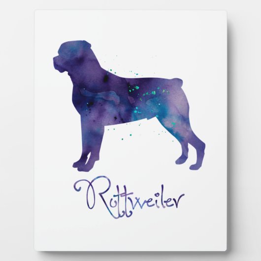 Rottweiler Watercolor Fotoplatte (Vorderseite)