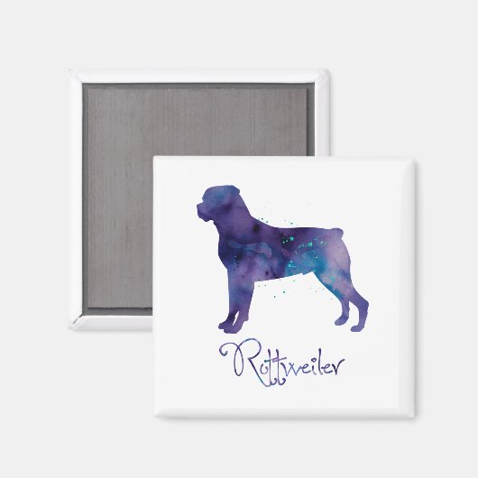 Rottweiler Watercolor Magnet (Vorderseite/Rückseite)