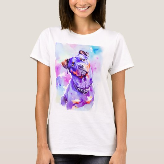 Rottweiler Watercolor Portrait 1 T-Shirt (Vorderseite)