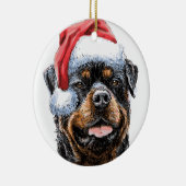 Rottweiler Watercolor Santa Keramik Ornament (Rechts)