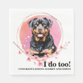 Rottweiler Wedding Napkins mit Hunden Foto Serviette (Vorderseite)
