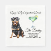 Rottweiler Wedding Signature Drink Serviette (Vorderseite)