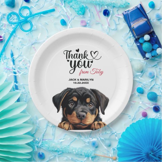 Rottweiler Wedding Vielen Dank Pappteller (Party)