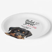 Rottweiler Wedding Vielen Dank Pappteller (Schrägansicht)