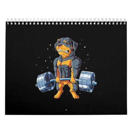 Rottweiler Weighlift Funny Deadlift Männer Fitness Kalender (Titelbild)