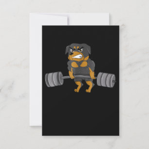 Rottweiler Weightlift-Bodybuilding RSVP Karte