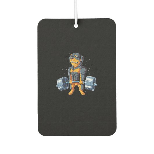 Rottweiler Weightlift Funny Deadlift Men Fitnes Autolufterfrischer (Vorderseite)