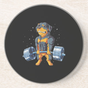 Rottweiler Weightlift Funny Deadlift Men Fitnes Getränkeuntersetzer
