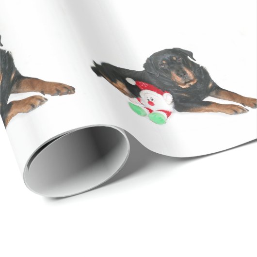 rottweiler Weihnachten Geschenkpapier (Rolleneckpunkt)