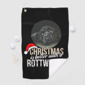 Rottweiler - Weihnachten ist besser mit einem Rott Golfhandtuch (Insitu)