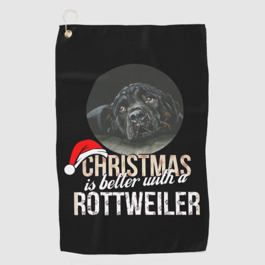 Rottweiler - Weihnachten ist besser mit einem Rott Golfhandtuch (Vorderseite)