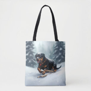 Rottweiler Weihnachten Schnee Winter Kissenhülle Tasche