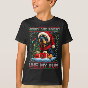 Rottweiler-Weihnachtsbaum-Dekorationen Hunde-Liebh T-Shirt